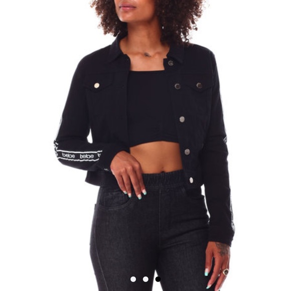 NWT!!!! Women’s stylish denim jacket by BeBe; sz L - Picture 3 of 4